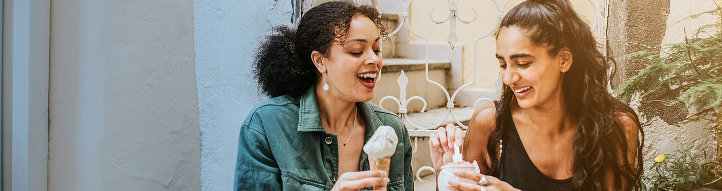 Man drinking a milk-based beverage
