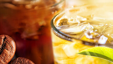 Coffee bean and drink with ice