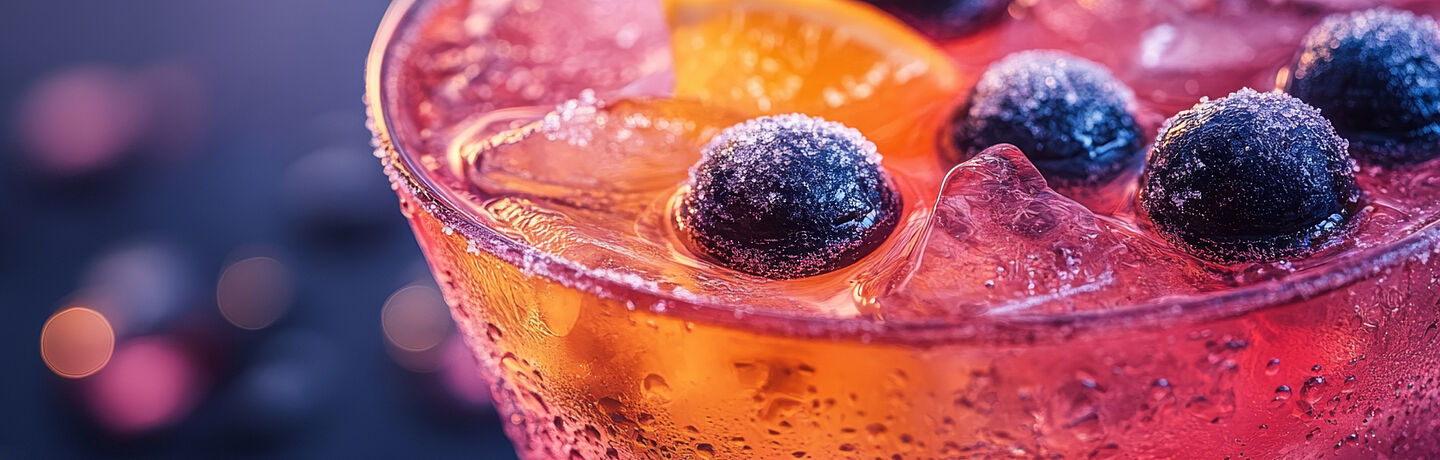 Alcoholic drink with blueberries