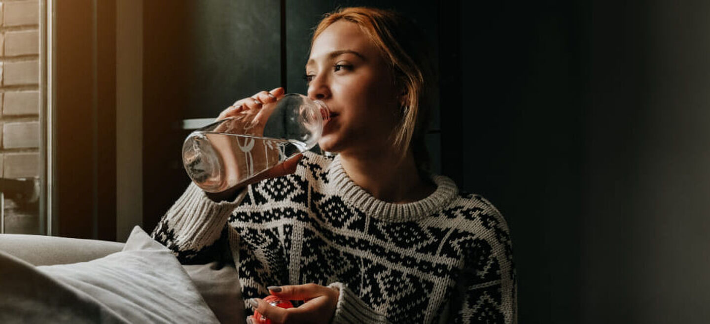 girl drinking water