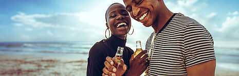 couple with bottle