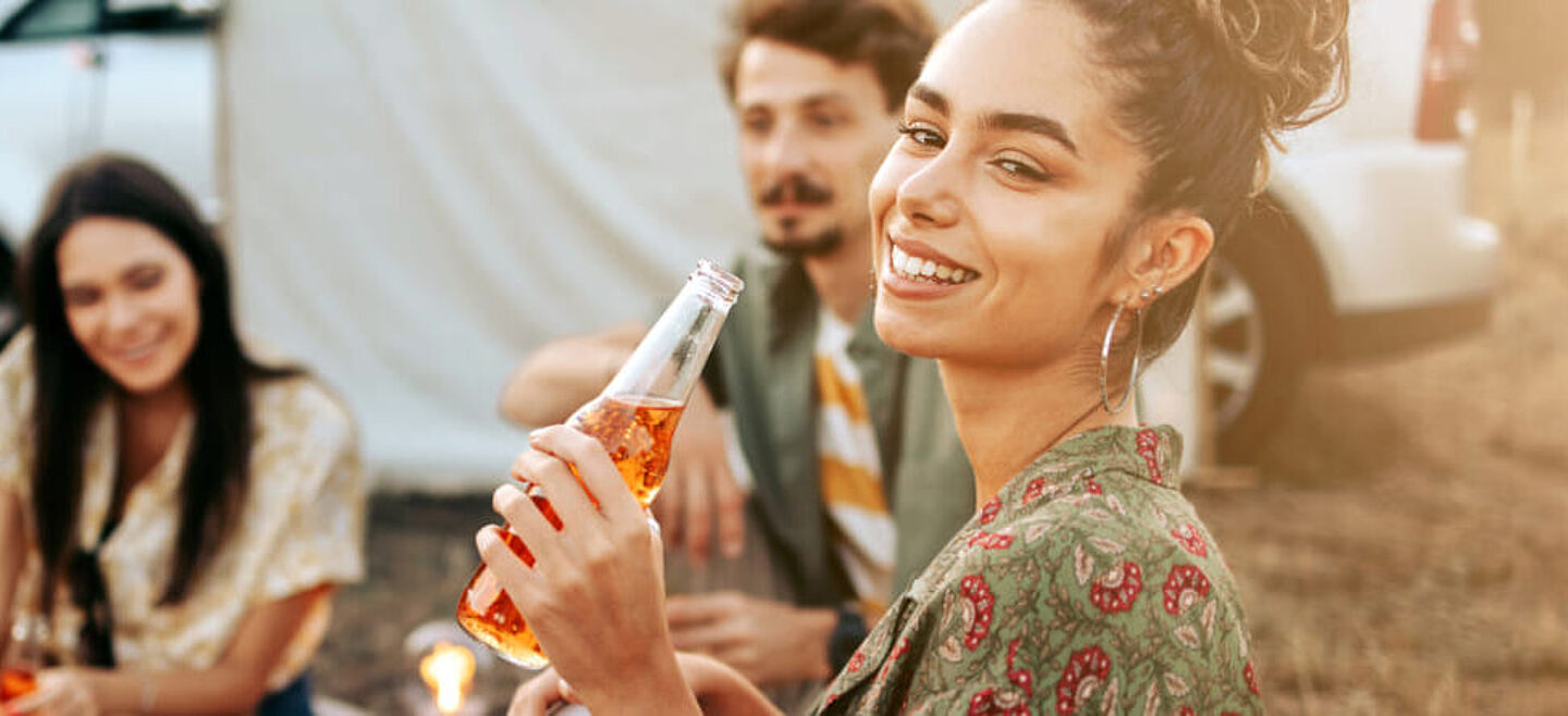 Young people are drinking cider