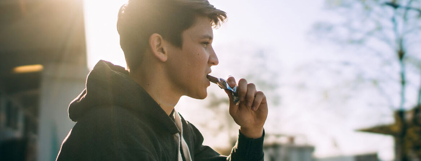 boy eating chocolate