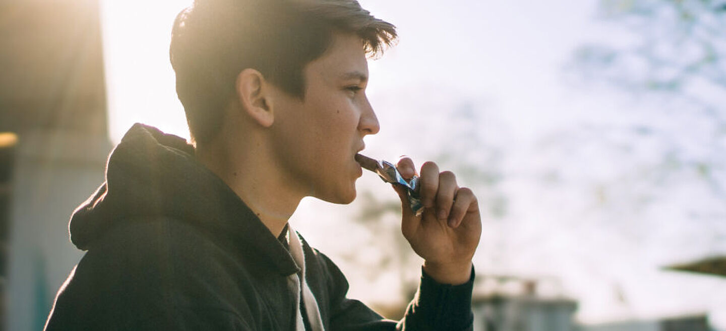 boy eating chocolate